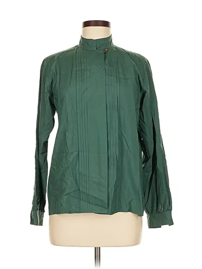 Pre-owned Nancy Crystal Long Sleeve Blouse In Green