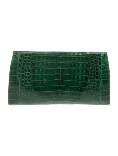 Pre-owned Nancy Gonzalez Alligator Clutch In Green