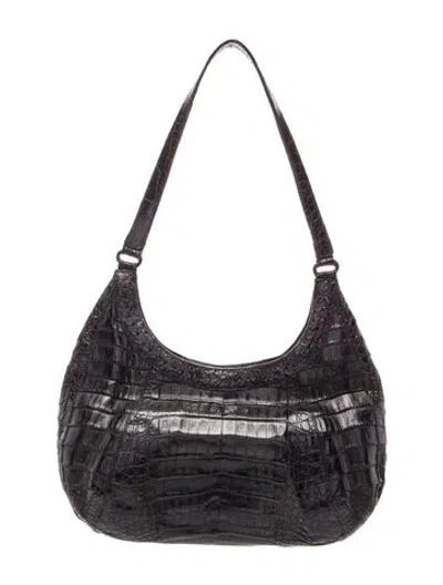 Pre-owned Nancy Gonzalez Alligator Hobo In Black