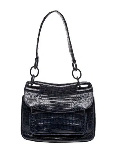 Pre-owned Nancy Gonzalez Alligator Shoulder Bag In Blue
