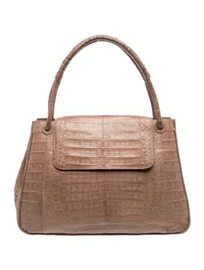 Pre-owned Nancy Gonzalez Alligator Shoulder Bag In Brown