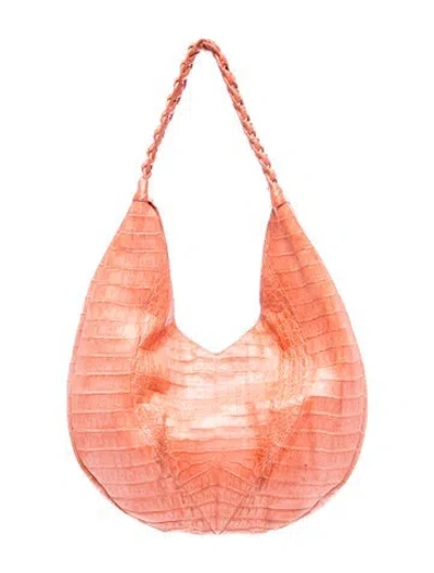 Pre-owned Nancy Gonzalez Alligator Shoulder Bag In Pink