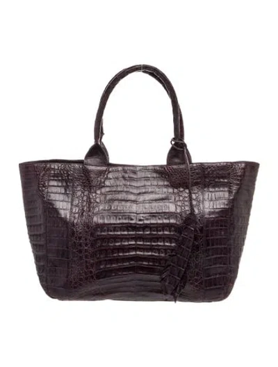 Pre-owned Nancy Gonzalez Alligator Shoulder Bag Vintage In Purple