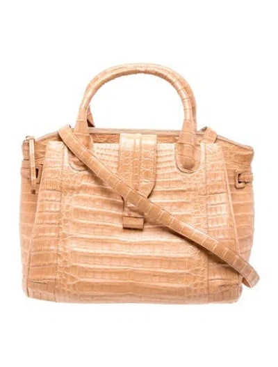 Pre-owned Nancy Gonzalez Alligator Top Handle Bag In Neutral