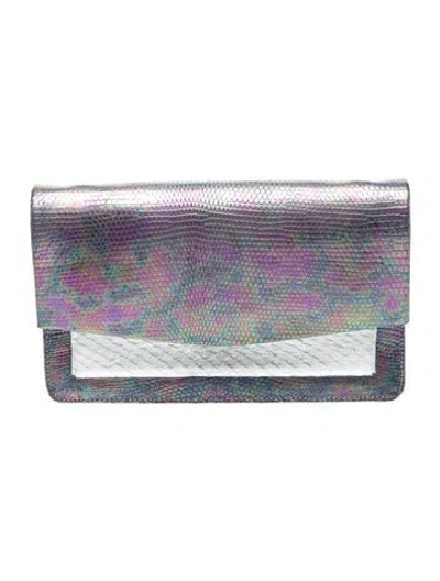Pre-owned Nancy Gonzalez Caiman Clutch In Multi