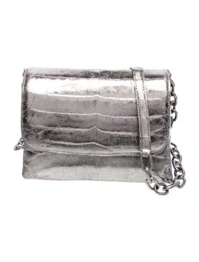 Pre-owned Nancy Gonzalez Caiman Crossbody Bag In Gray