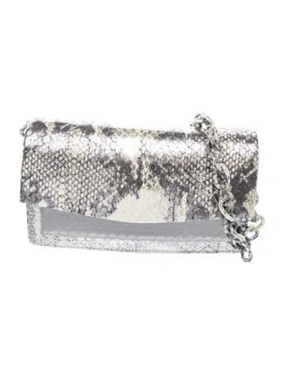 Pre-owned Nancy Gonzalez Caiman Crossbody Bag In Silver
