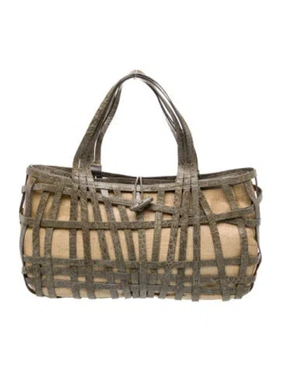 Pre-owned Nancy Gonzalez Caiman Top Handle Bag In Multi