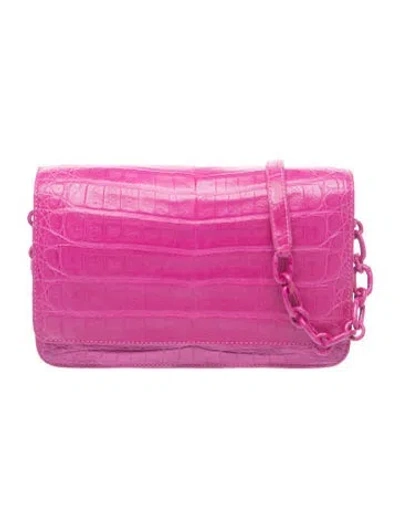 Pre-owned Nancy Gonzalez Caiman Top Handle Bag In Pink
