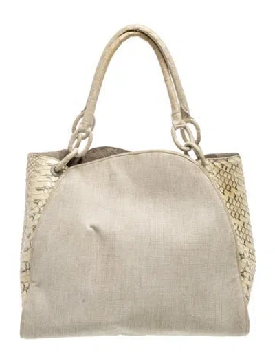 Pre-owned Nancy Gonzalez Caiman Tote In Neutrals