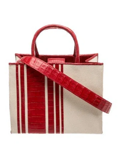 Pre-owned Nancy Gonzalez Canvas Shoulder Bag In Neutrals