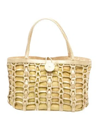 Pre-owned Nancy Gonzalez Canvas Top Handle Bag In Green