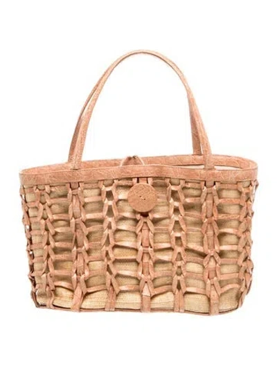Pre-owned Nancy Gonzalez Canvas Top Handle Bag In Neutral