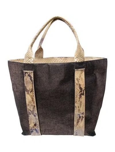 Pre-owned Nancy Gonzalez Canvas Tote In Metallic/purple
