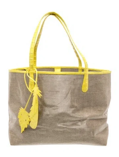 Pre-owned Nancy Gonzalez Canvas Tote In Neutrals