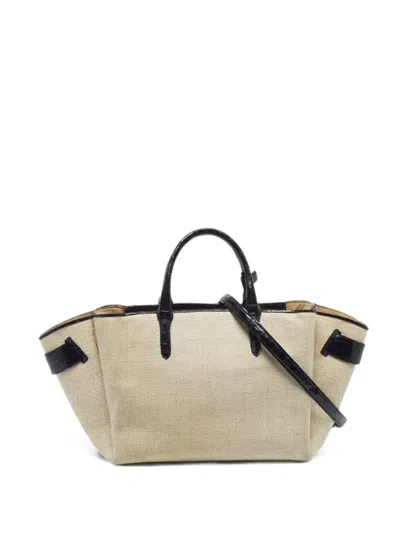 Pre-owned Nancy Gonzalez Cristie Croc-embossed Tote Bag In Neutral