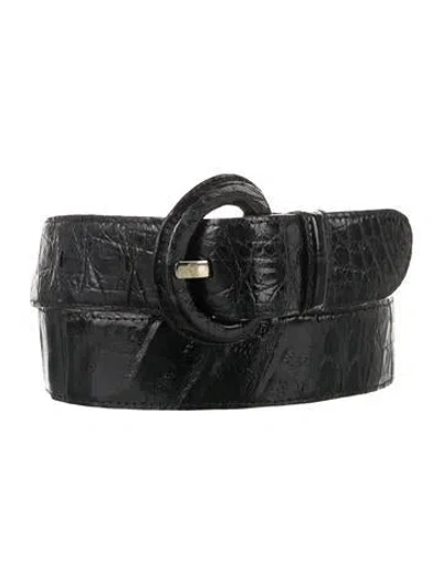 Pre-owned Nancy Gonzalez Crocodile Belt In Black