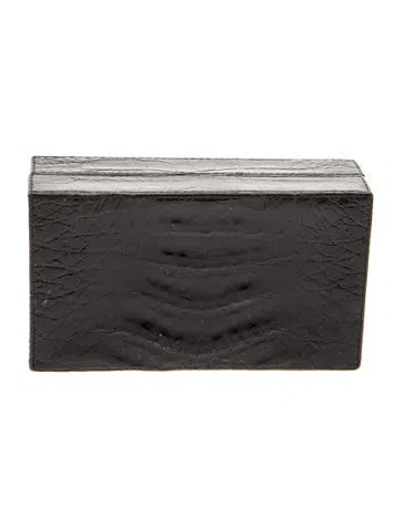 Pre-owned Nancy Gonzalez Crocodile Clutch In Black