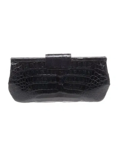 Pre-owned Nancy Gonzalez Crocodile Clutch In Blue