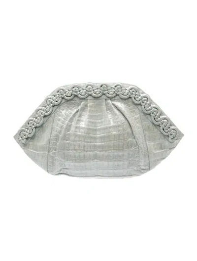 Pre-owned Nancy Gonzalez Crocodile Clutch In Blue