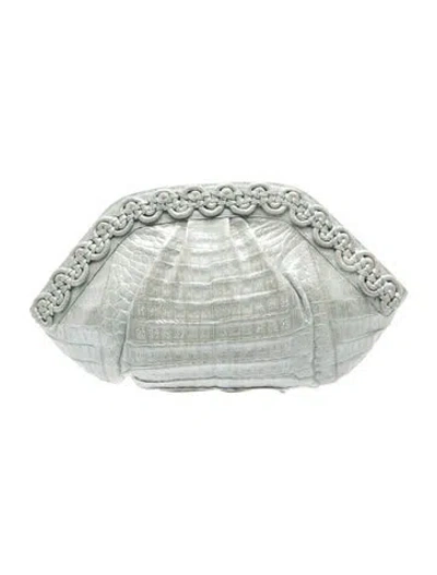Pre-owned Nancy Gonzalez Crocodile Clutch In Blue
