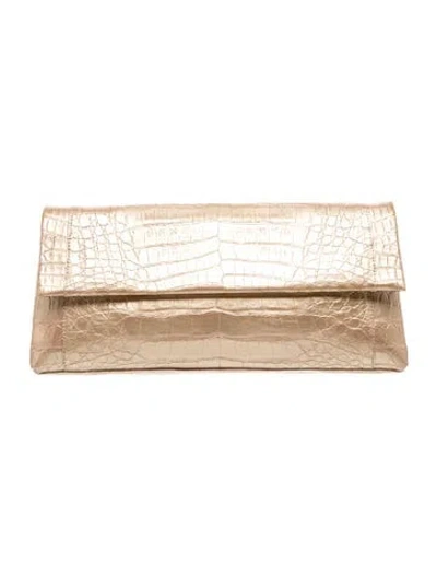 Pre-owned Nancy Gonzalez Crocodile Clutch In Neutrals