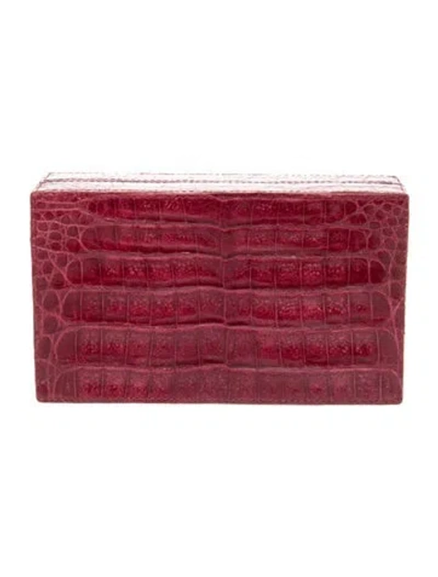 Pre-owned Nancy Gonzalez Crocodile Clutch In Pink