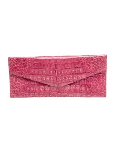 Pre-owned Nancy Gonzalez Crocodile Clutch In Purple
