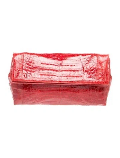 Pre-owned Nancy Gonzalez Crocodile Clutch In Red