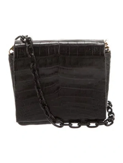 Pre-owned Nancy Gonzalez Crocodile Crossbody Bag In Black
