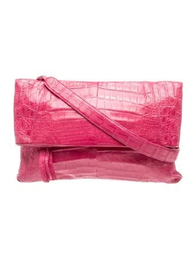 Pre-owned Nancy Gonzalez Crocodile Crossbody Bag In Purple