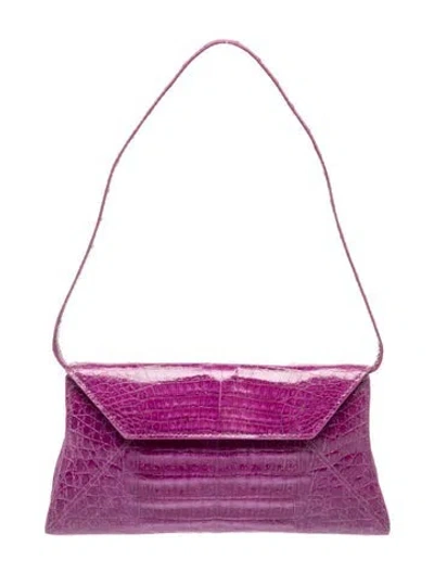 Pre-owned Nancy Gonzalez Crocodile Hobo In Purple