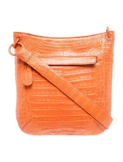 Pre-owned Nancy Gonzalez Crocodile Shoulder Bag In Brown