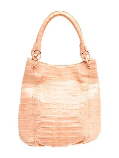 Pre-owned Nancy Gonzalez Crocodile Shoulder Bag In Brown