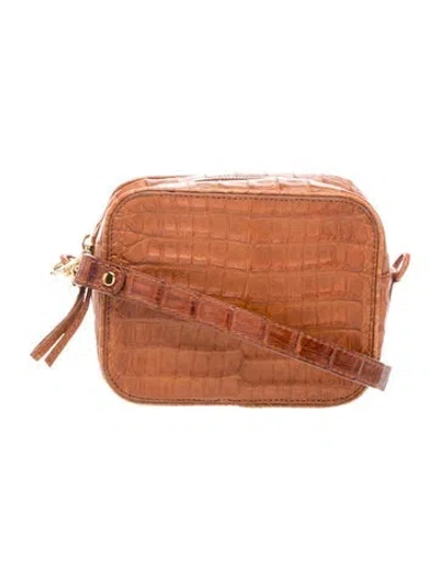Pre-owned Nancy Gonzalez Crocodile Shoulder Bag In Brown