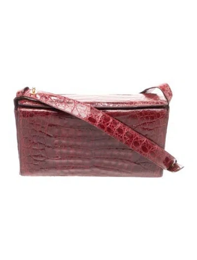 Pre-owned Nancy Gonzalez Crocodile Shoulder Bag In Burgundy