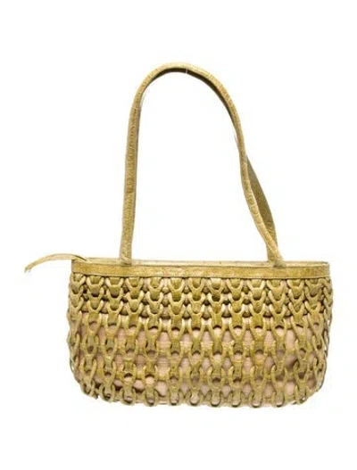 Pre-owned Nancy Gonzalez Crocodile Shoulder Bag In Green