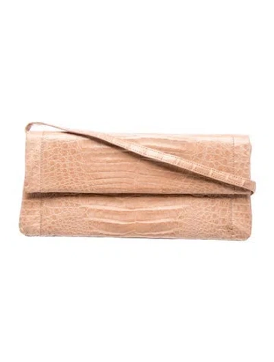 Pre-owned Nancy Gonzalez Crocodile Shoulder Bag Medium In Neutrals