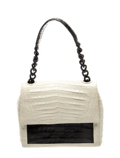 Pre-owned Nancy Gonzalez Crocodile Shoulder Bag In Neutral