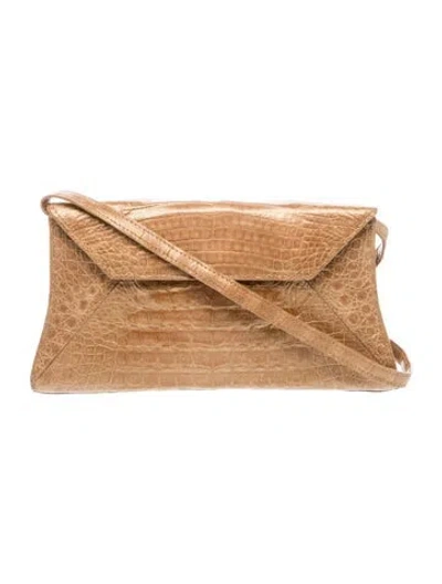 Pre-owned Nancy Gonzalez Crocodile Shoulder Bag In Neutral