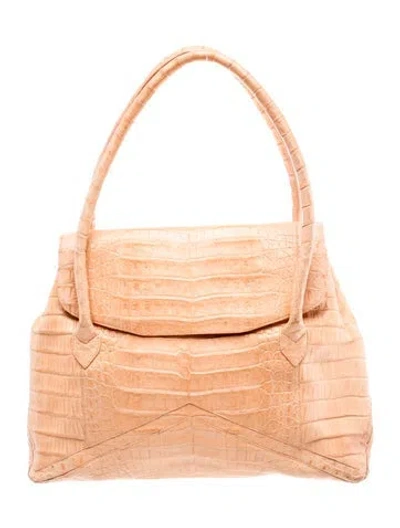 Pre-owned Nancy Gonzalez Crocodile Shoulder Bag In Neutral