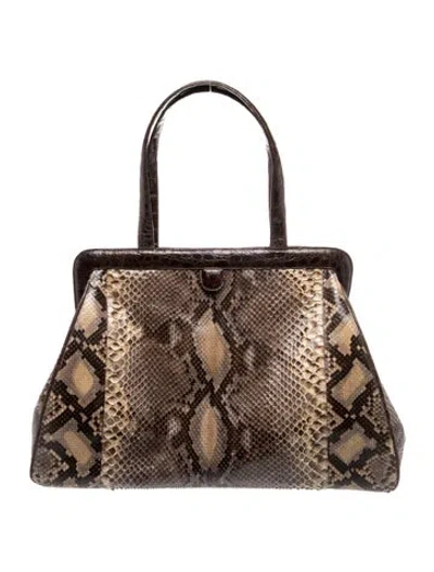 Pre-owned Nancy Gonzalez Crocodile Shoulder Bag In Neutral