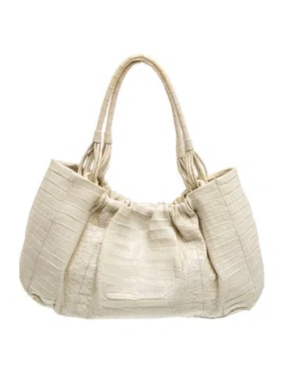 Pre-owned Nancy Gonzalez Crocodile Shoulder Bag In Neutrals
