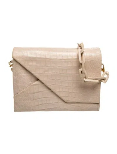 Pre-owned Nancy Gonzalez Crocodile Shoulder Bag In Neutrals