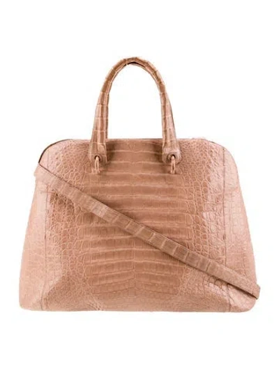 Pre-owned Nancy Gonzalez Crocodile Shoulder Bag In Pink