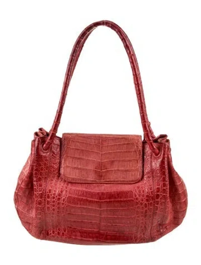Pre-owned Nancy Gonzalez Crocodile Shoulder Bag In Pink