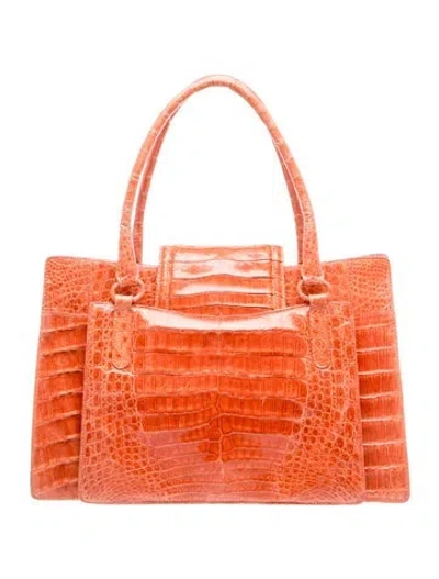 Pre-owned Nancy Gonzalez Crocodile Shoulder Bag In Pink