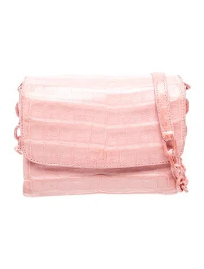 Pre-owned Nancy Gonzalez Crocodile Shoulder Bag In Pink