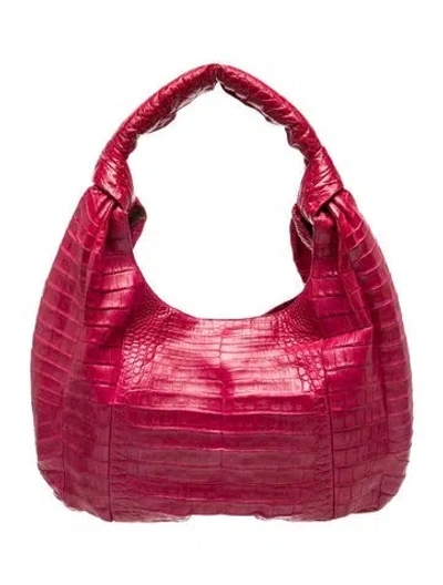 Pre-owned Nancy Gonzalez Crocodile Shoulder Bag In Pink