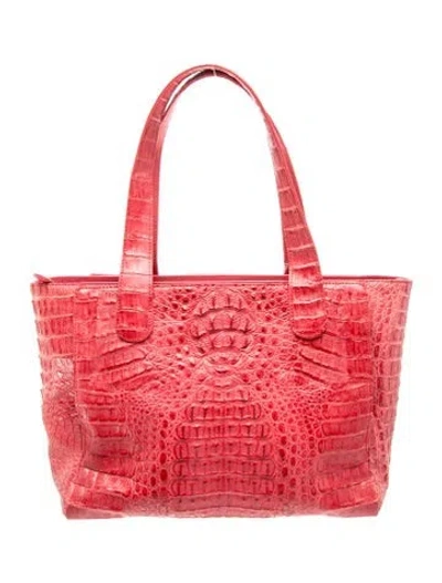 Pre-owned Nancy Gonzalez Crocodile Shoulder Bag In Red
